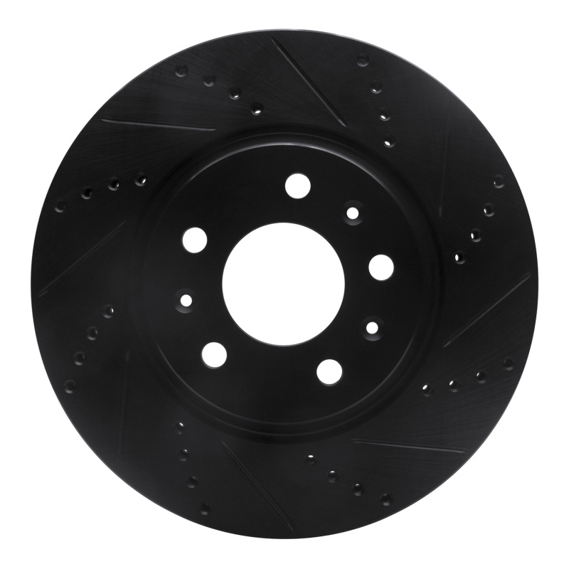 Cadillac STS Brake Rotor (1) - Front Right - R1 Concepts - Drilled & Slotted - Black - `03-`08